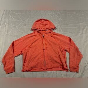 EUC PINK Zip Up Hoodie pink color cropped zip up size Large